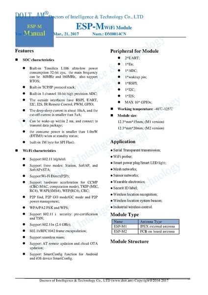 File:DOIT ESP-M3(V1 0) User Manual.pdf - The TinkerNet Wiki